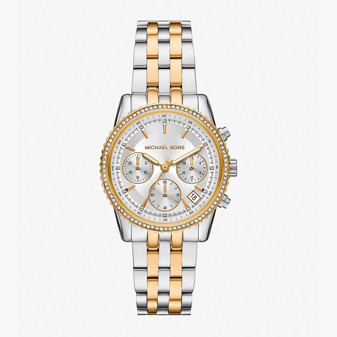 Michael Kors Mini Bryant Pavé Two-Tone Chronograph MK7532 Michael Kors Mini Bryant Pavé Two-Tone Chronograph MK7532 - Imagem 1