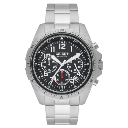 RELÓGIO ORIENT SOLARTECH MASCULINO CRONÓGRAFO MBSSC261  P2SX PRATA
