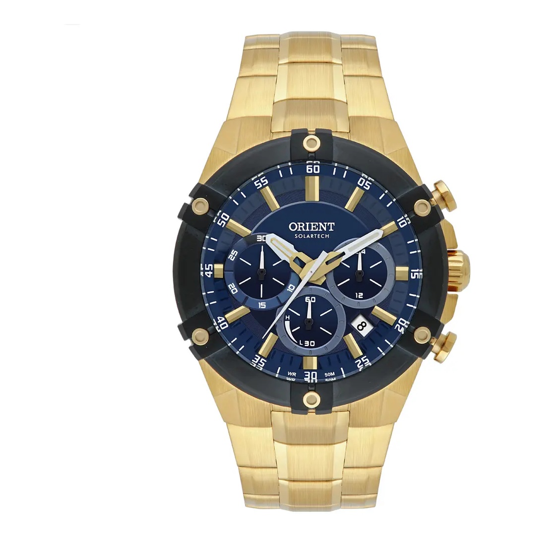 relogio_cronografo_azul_dourado_1080x1080 Relógio Orient Solartech Masculino Cronógrafo MGSSC064 D1KX - Imagem 1