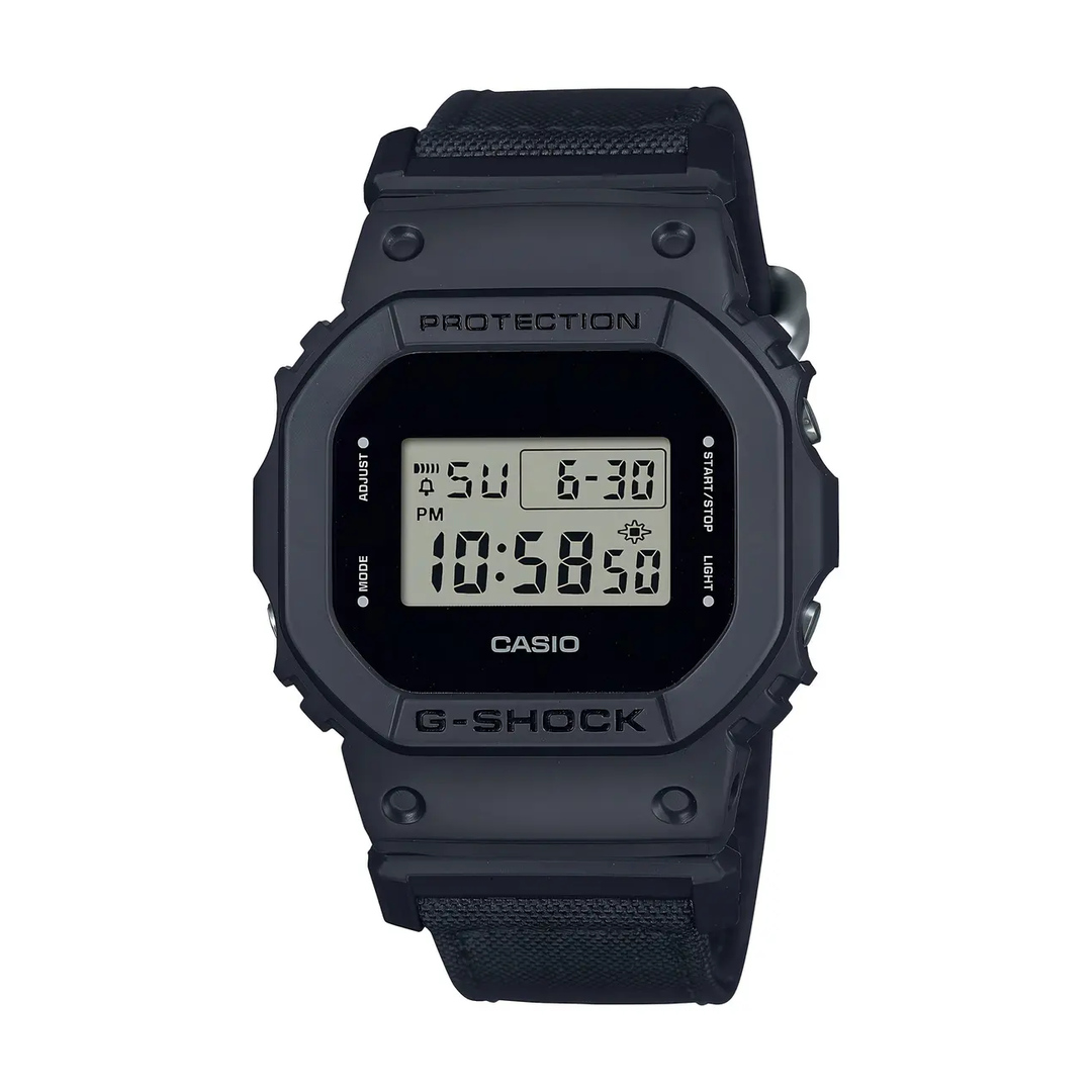 gshock_tecido_1080x1080_1 Relógio Casio G-Shock Digital Masculino DW-5600BCE Pulseira Cordura Preta - Imagem 1